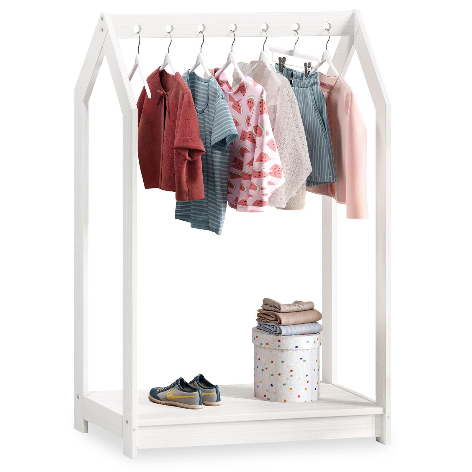 KINDER KLEIDERSTÄNDER SALLY - Weiß, Holz (78/118/42cm) - IDIMEX