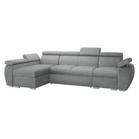 ECKSOFA Boston LCP, Seite: Links LCP+2R+1P(65) - Dunkelgrau/Silberfarben, Holz/Textil (320/170cm) - MIRJAN24