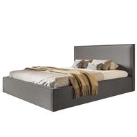 BETT 120x200 - Polsterbett mit Bettkasten und Holzrahmen - Modern Betten - Kuscheliger Catch-Me-Stoff - Kollektion Milano - Grau - Grau, Holz/Textil (120/200cm) - Alpi-Möbel