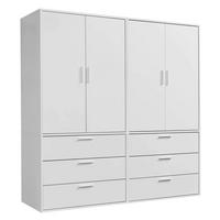 KLEIDERSCHRANK Grid deckenhoch - Weiß, Holzwerkstoff (180/234/58cm) - Mokebo