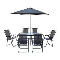 GARTEN-ESSMÖBELENSEMBLE convivia Grau - Anthrazit, Glas - Habitat Garten