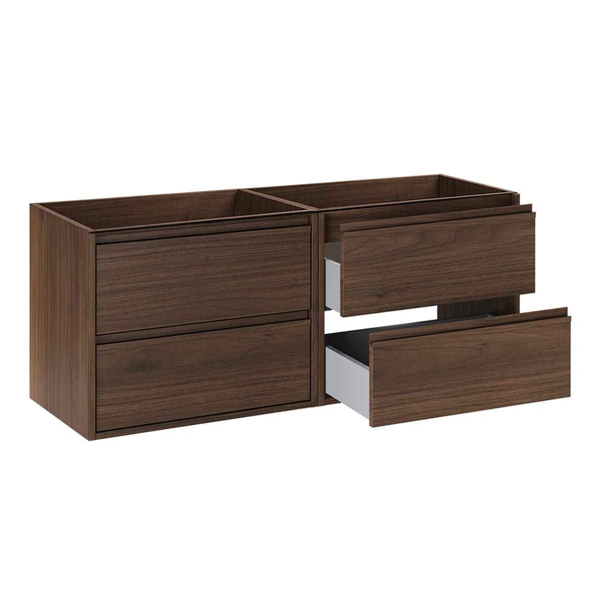 BADMÖBEL 120cm Edmé 2er-Set Dunkles Holz - Braun, Holzwerkstoff (120/52.2/46cm) - Petits-meubles