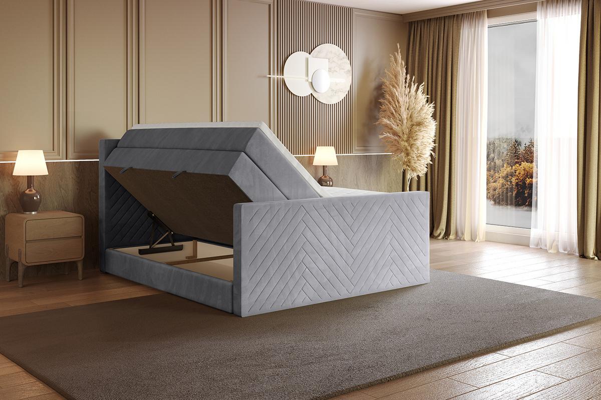 BOXSPRINGBETT mit Matratze und Lattenrost - VEXA-Z KING-120x200 - Grau Monolith - Grau, Holzwerkstoff (120/200cm) - ALTDECOR