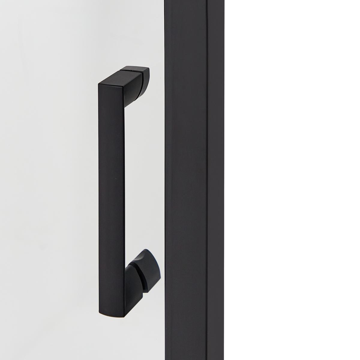 DUSCHKABINE 80/100/185 cm Schwarz Yoro - Transparent/Schwarz, Glas (80/100/185cm) - Beliani