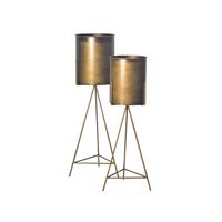 PFLANZENSTÄNDER 2er-Set PONZA, Eisen, Gold, Ø 32 x 89 cm - Goldfarben, Metall (32/89/32cm) - KADIMA DESIGN