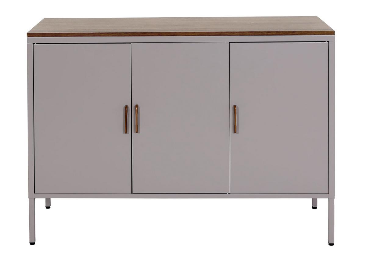 KOMMODE -3 Grau - Grau, Metall (120/90/40cm) - MCW