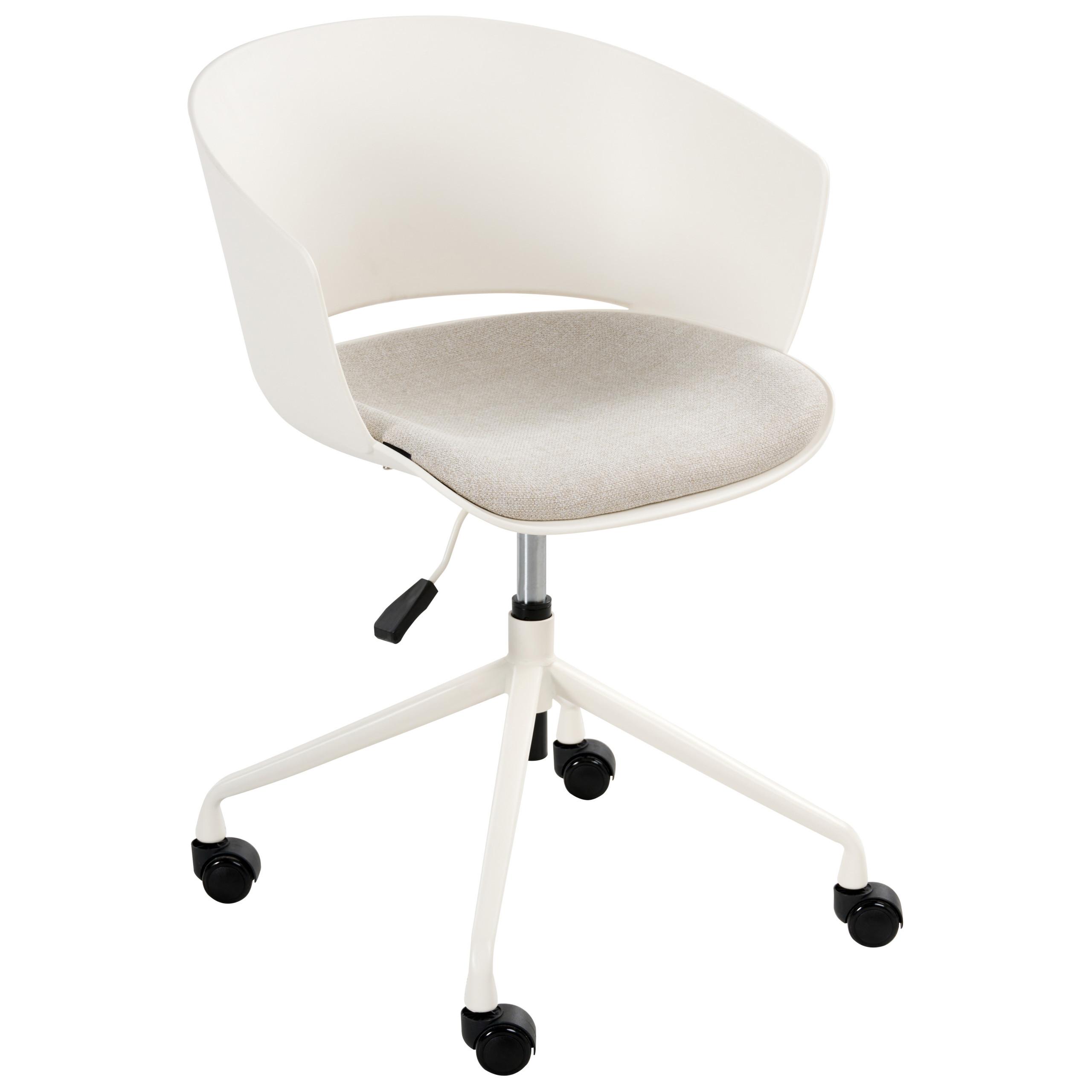 BÜROSTUHL Cremeweiß Gleeful - Beige/Schwarz, Textil (64/77/64cm) - Beliani