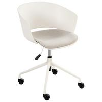 BÜROSTUHL Cremeweiß Gleeful - Beige/Schwarz, Textil (64/77/64cm) - Beliani