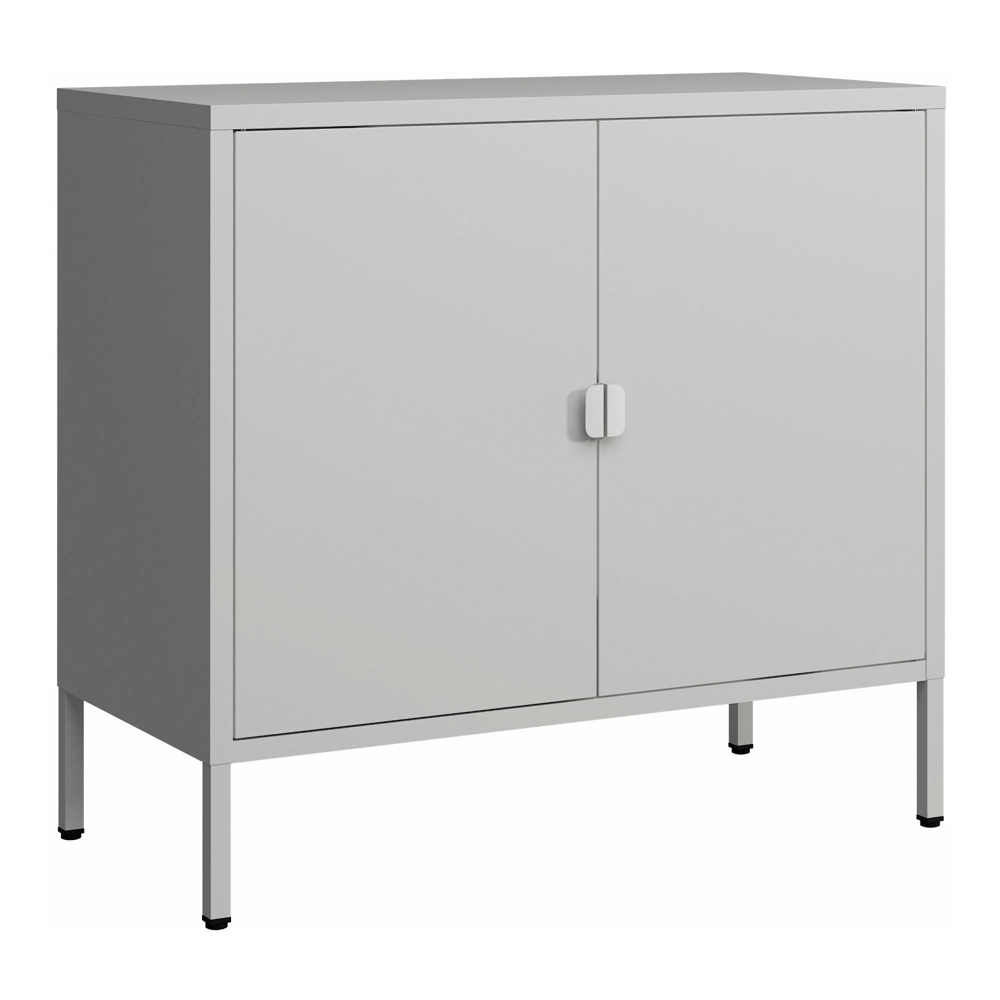 AKTENSCHRANK Hailuoto - Hellgrau, Metall (80/75/40cm) - [en.casa]