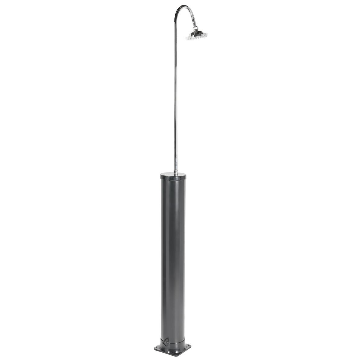 FREISTEHENDE solarbetriebene Gartendusche Schwarz Juanillo - Silberfarben/Schwarz, Kunststoff (20/214/20cm) - Beliani