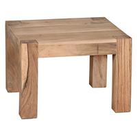 COUCHTISCH MUMBAI aus Massivholz im Landhaus-Stil mit natürlichem Design, Akazie 60x60x40 cm - Akaziefarben, Holz (60/60/40cm) - KADIMA DESIGN