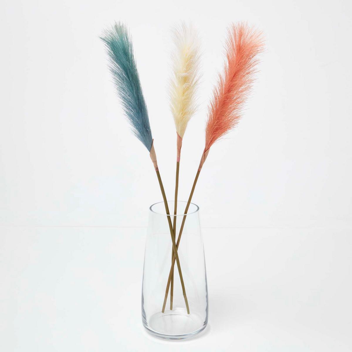 KUNSTZWEIGE Pampasgras farbig im 3er-Set, 71 cm - Multicolor, Kunststoff (78cm) - Homescapes