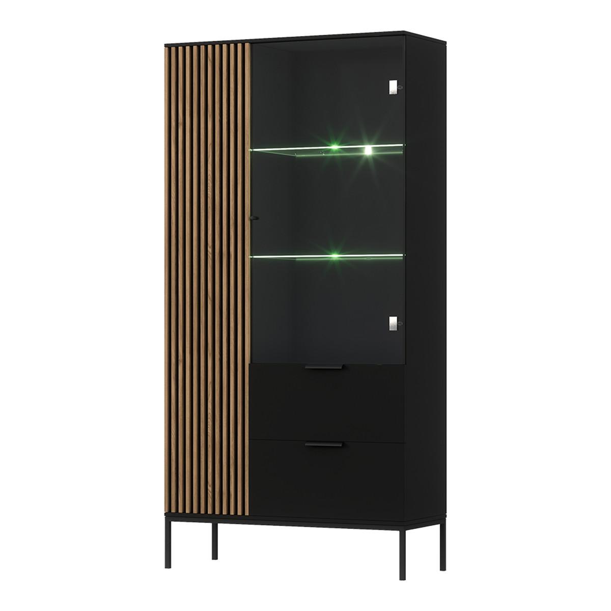 GESCHIRRSCHRANK Melchior Schwarz - Schwarz, Holzwerkstoff (85/155/60cm) - Petits-meubles