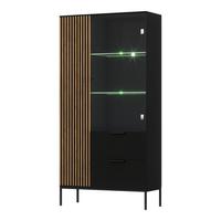 GESCHIRRSCHRANK Melchior Schwarz - Schwarz, Holzwerkstoff (85/155/60cm) - Petits-meubles