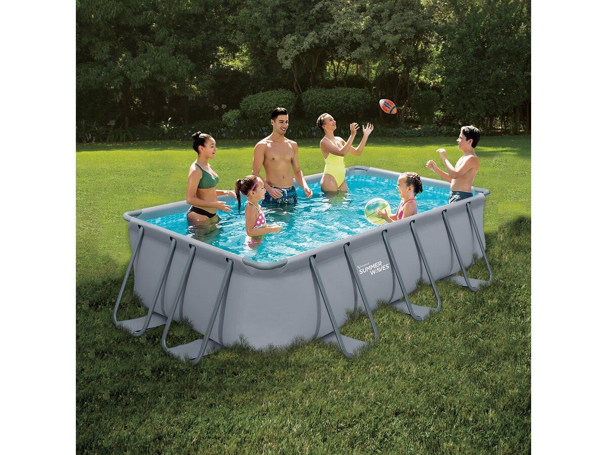 AUFSTELLBECKEN piscine tubulaire ludo 3 - 5.49 x 2.74 x 1.32 m - filtration à sable 5,1m3/h Grau - Grau, Kunststoff (274/132/549cm) - Habitat Garten