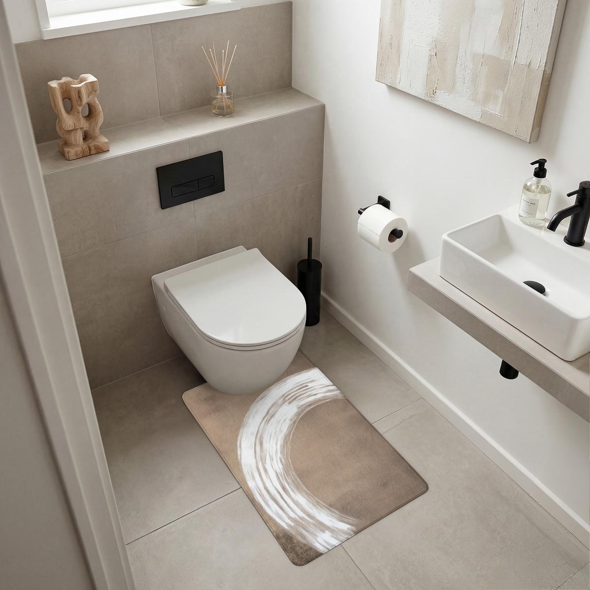 WC-VORLEGER Farbe - Braun - Japandi WC Teppich 50x80 cm - Mokka, Textil (50/1cm) - OnlyWow