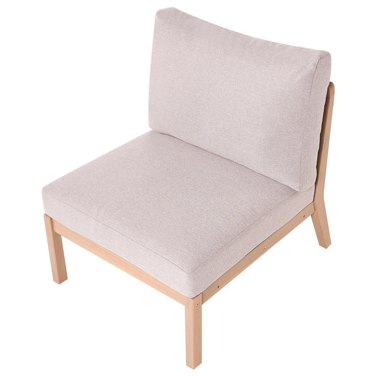 1-SITZER Garten-Sesselmodul Akazienholz Hellbraun Rivello - Hellbraun/Beige, Holz (66/84/80cm) - Beliani