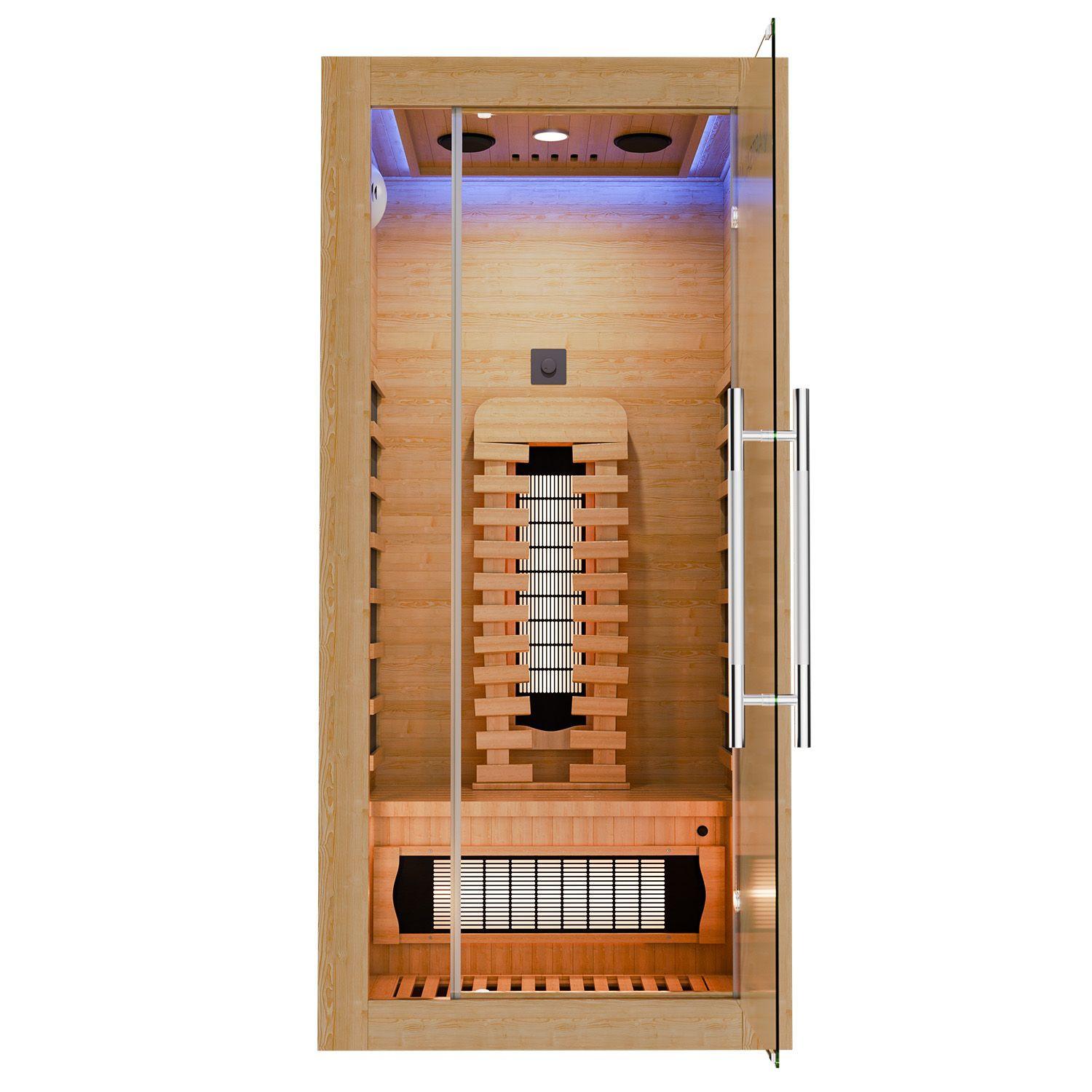 INFRAROTKABINE Kiruna90 Premium mit Dual Technologie - Naturfarben, Holz (90/190/90cm) - Artsauna