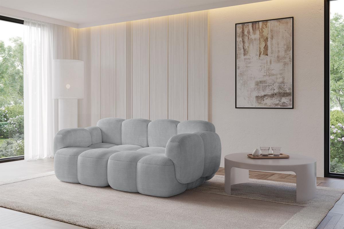2-SITZER modulares Sofa Miko-S1 214x118x75 cm Grau Cord - Anthrazit/Schwarz, Holzwerkstoff/Kunststoff (214/75/118cm) - ALTDECOR