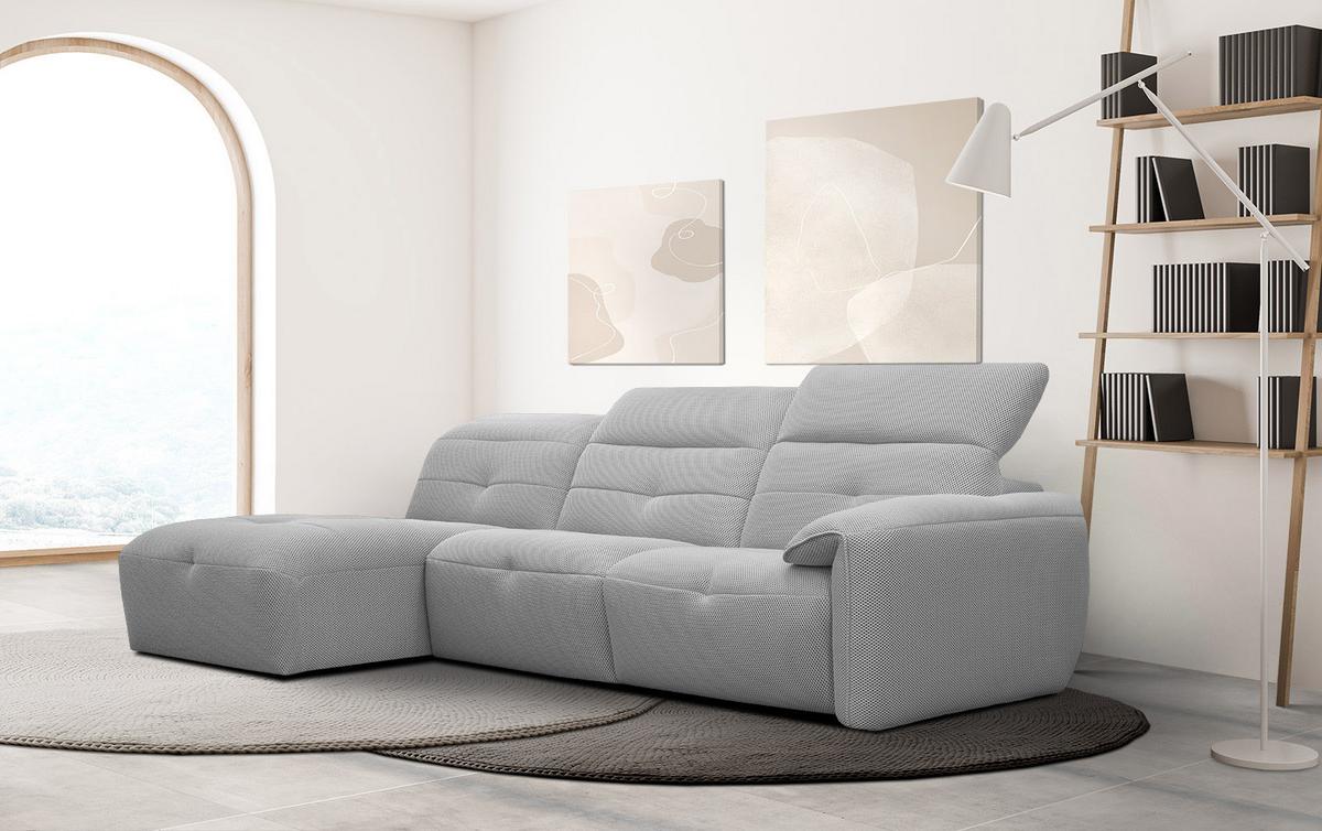 ECKSOFA TRENTO 4-Sitzer, grau - Schwarz/Grau, Holzwerkstoff/Kunststoff (165/262cm) - Wozimo