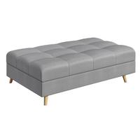 HOCKER Lorine Mikrofaser Grau - Grau, Textil (118/40/73cm) - S-Style Möbel