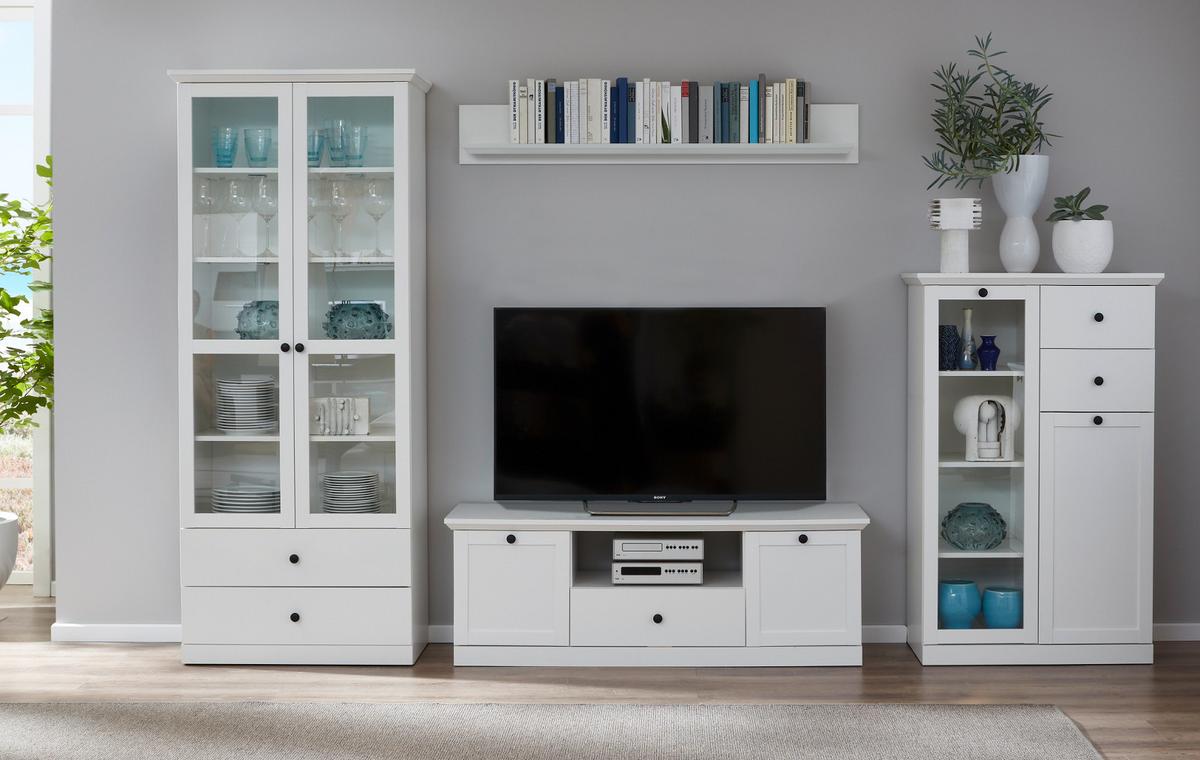 WANDBOARD weiß Landhaus, Wandregal 139 x 21 cm Bücherregal - Weiß, Holzwerkstoff (139/21/18cm) - Top.Furn