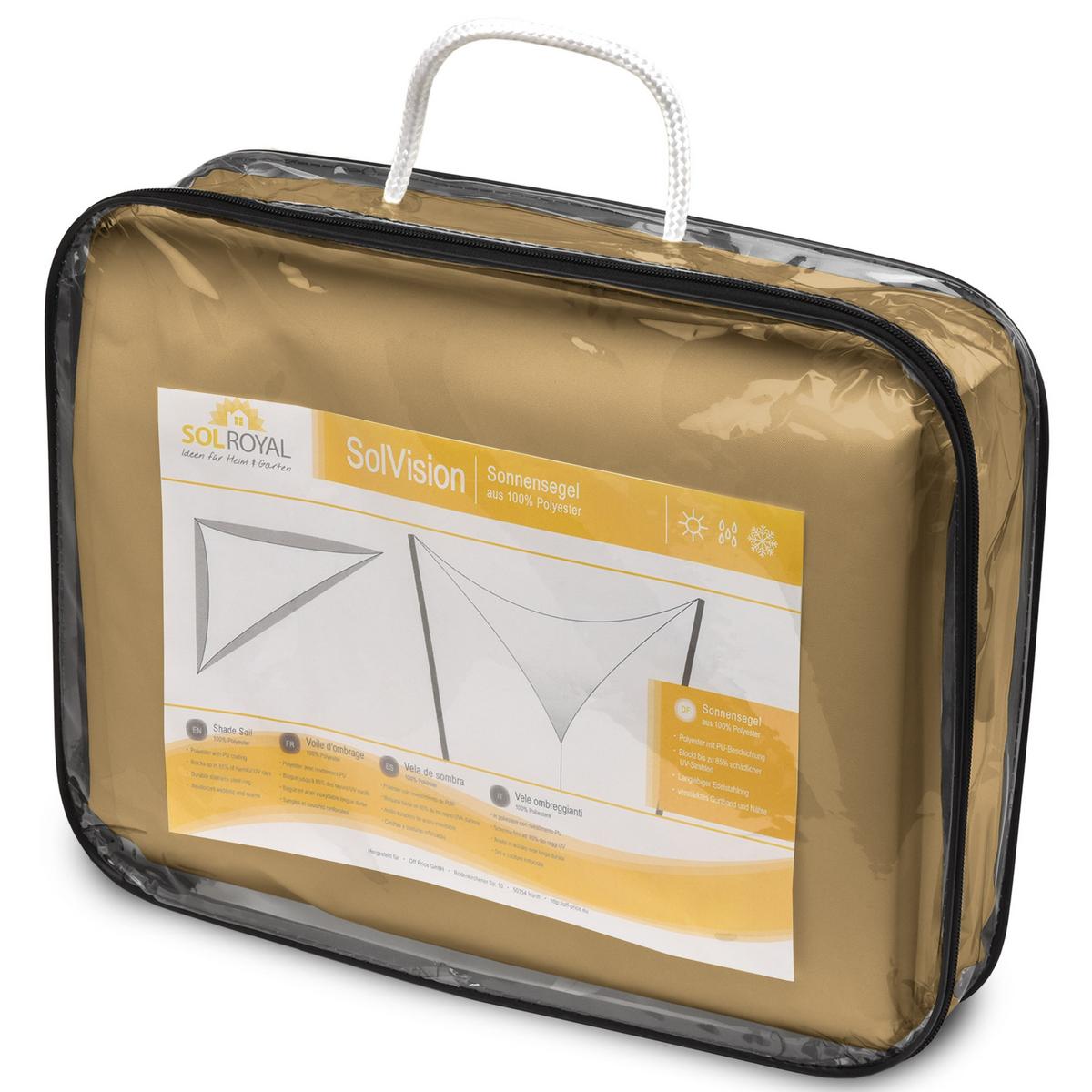 SONNENSEGEL SolVision PS9 300/300/300 cm dreieckig Sand PE - Sandfarben, Kunststoff (300/300cm) - Sol Royal
