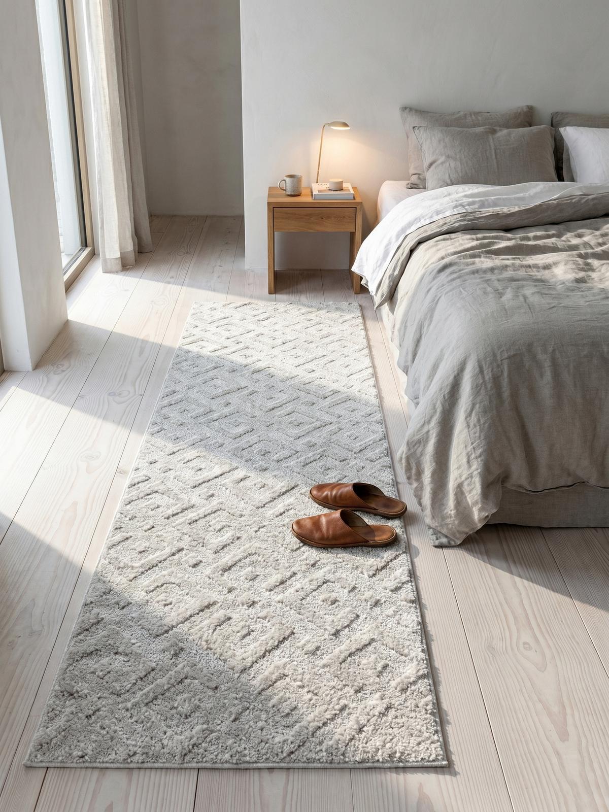 TEPPICH Hochflor EISACK in Creme, geometrisch, 80 x 250 cm - Beige, Textil (250/80cm) - KADIMA DESIGN