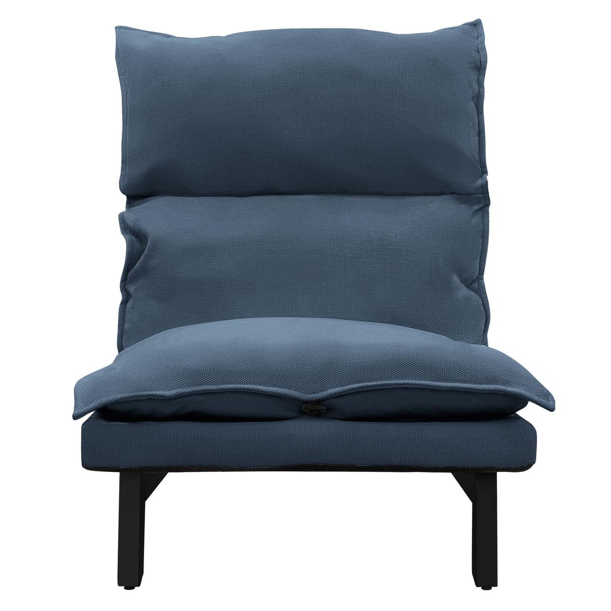 BODENSTUHL Blau - Blau/Schwarz, Textil/Metall (59/73.5/96cm) - ML-DESIGN