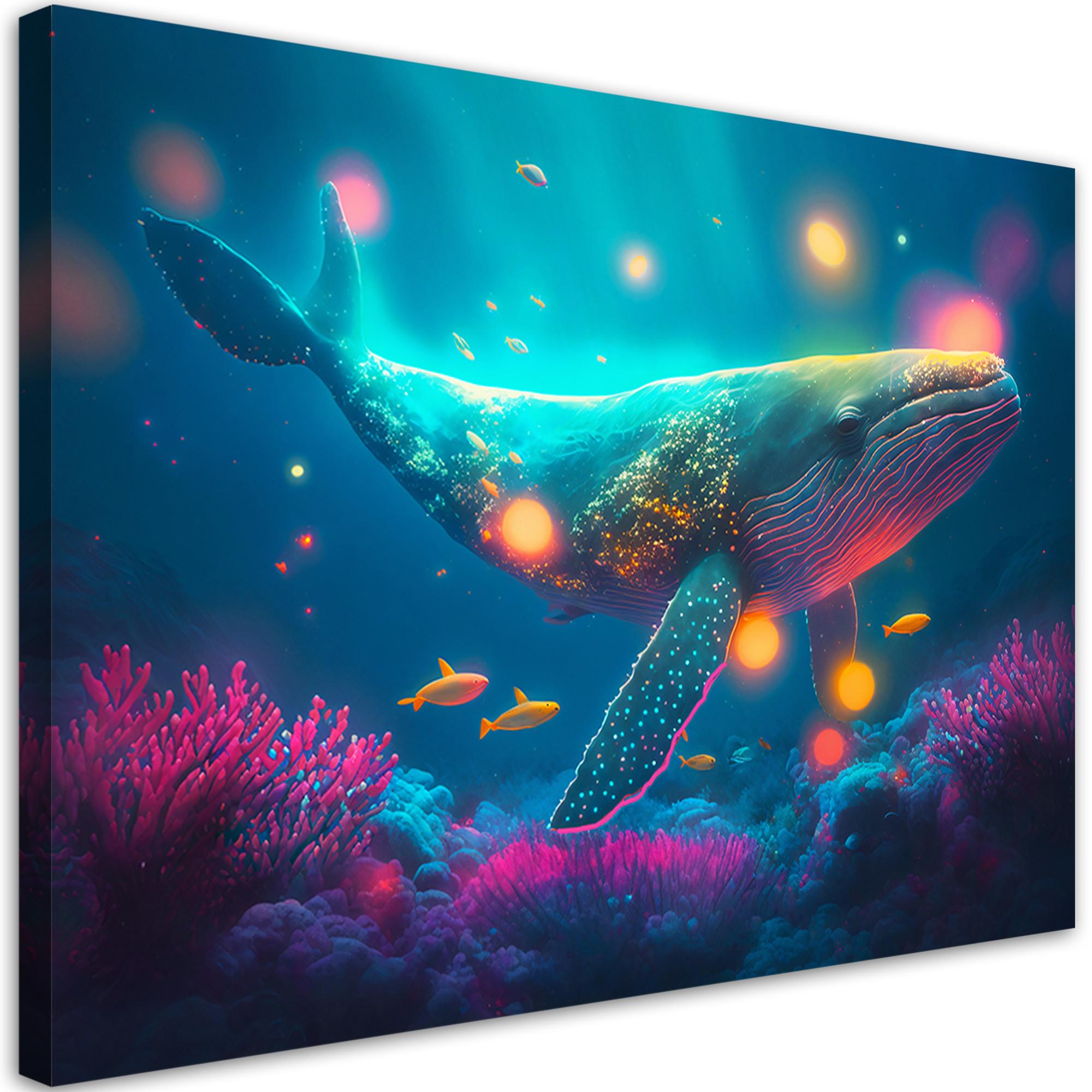 WANDBILD magischer wal - Multicolor, Textil (60/40cm) - Feeby