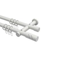 GARDINENSTANGE Platon Zoena 420 cm (geteilt in 3 x 140 cm), 2-läufig, 20 mm Ø Weiß - Weiß, Metall (420cm) - INTERDECO