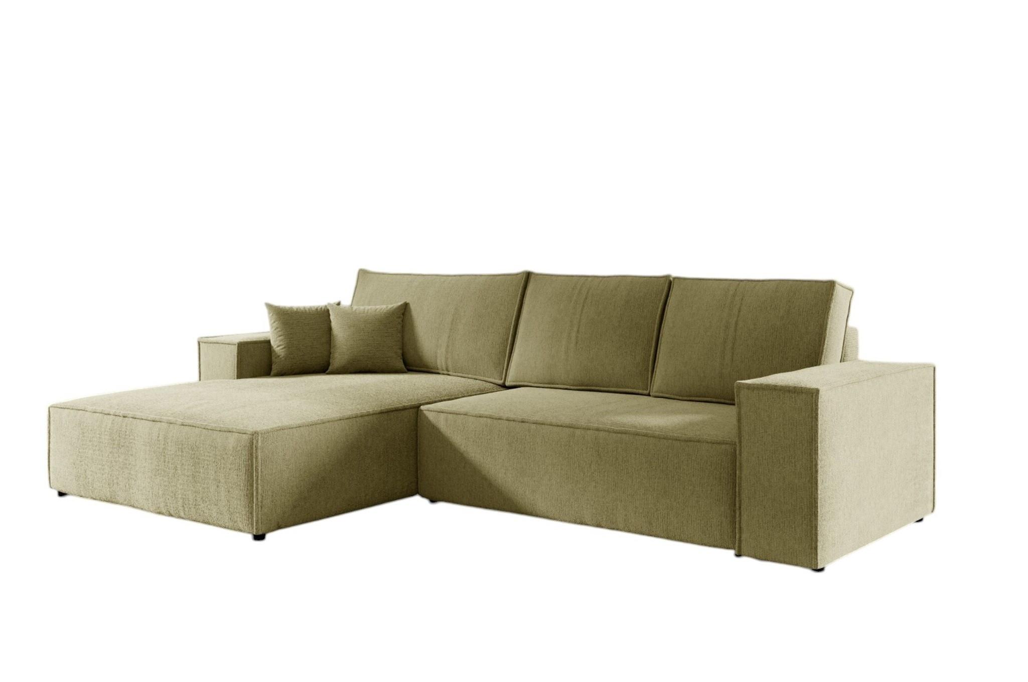 ECKSOFA Levio - Grün, Holzwerkstoff/Textil (294/185cm) - Fun Möbel