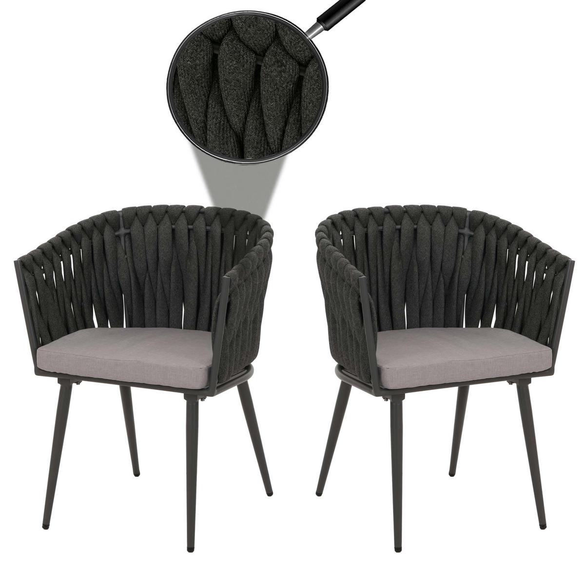 ESSZIMMERSTUHL Dunkelgrau, Hellgrau 2er-Set - Dunkelgrau/Hellgrau, Textil (61/82/57cm) - MCW