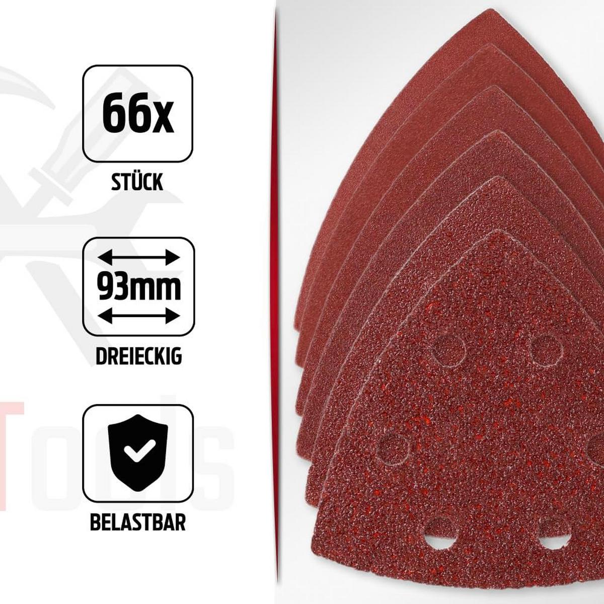 SCHLEIFPAPIER triangular 66 Stück - Rostfarben, Kunststoff (9/9/12cm) - bestTools