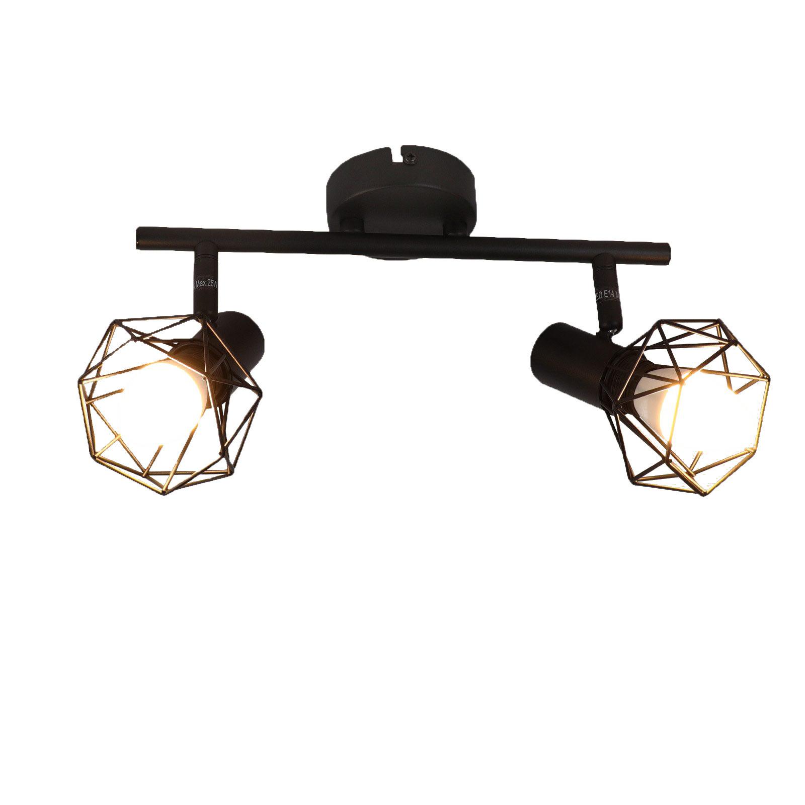 DECKENSTRAHLER Featherstone 2-flammig 28/10/20 cm - Schwarz, Metall (28/10/20cm) - Nettlife