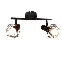 DECKENSTRAHLER Featherstone 2-flammig 28/10/20 cm - Schwarz, Metall (28/10/20cm) - Nettlife