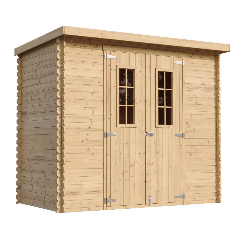 HOLZ-GARTENHAUS - B239xL142xH200 cm/ 2,63 m2 - M310C - Beige, Holz (239/200/142cm) - Timbela
