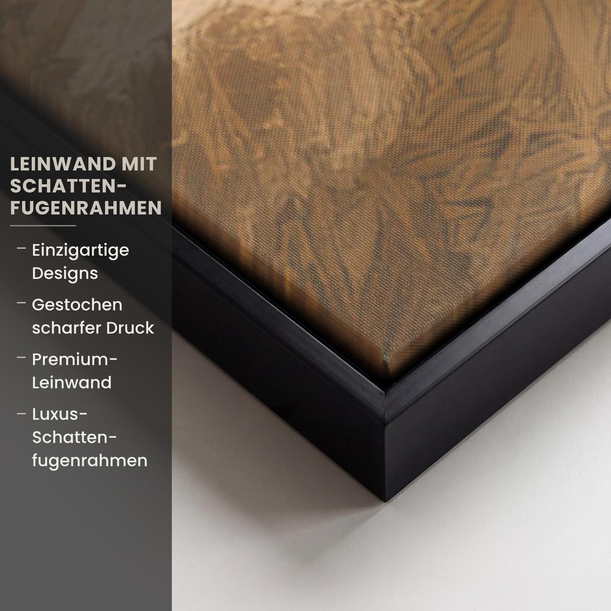 LEINWAND Bilder mit Rahmen - Hügel - Abstrakt - Christentum - Kreuz - 90x140 - Hellgrau, Textil (90/140cm) - MuchoWow