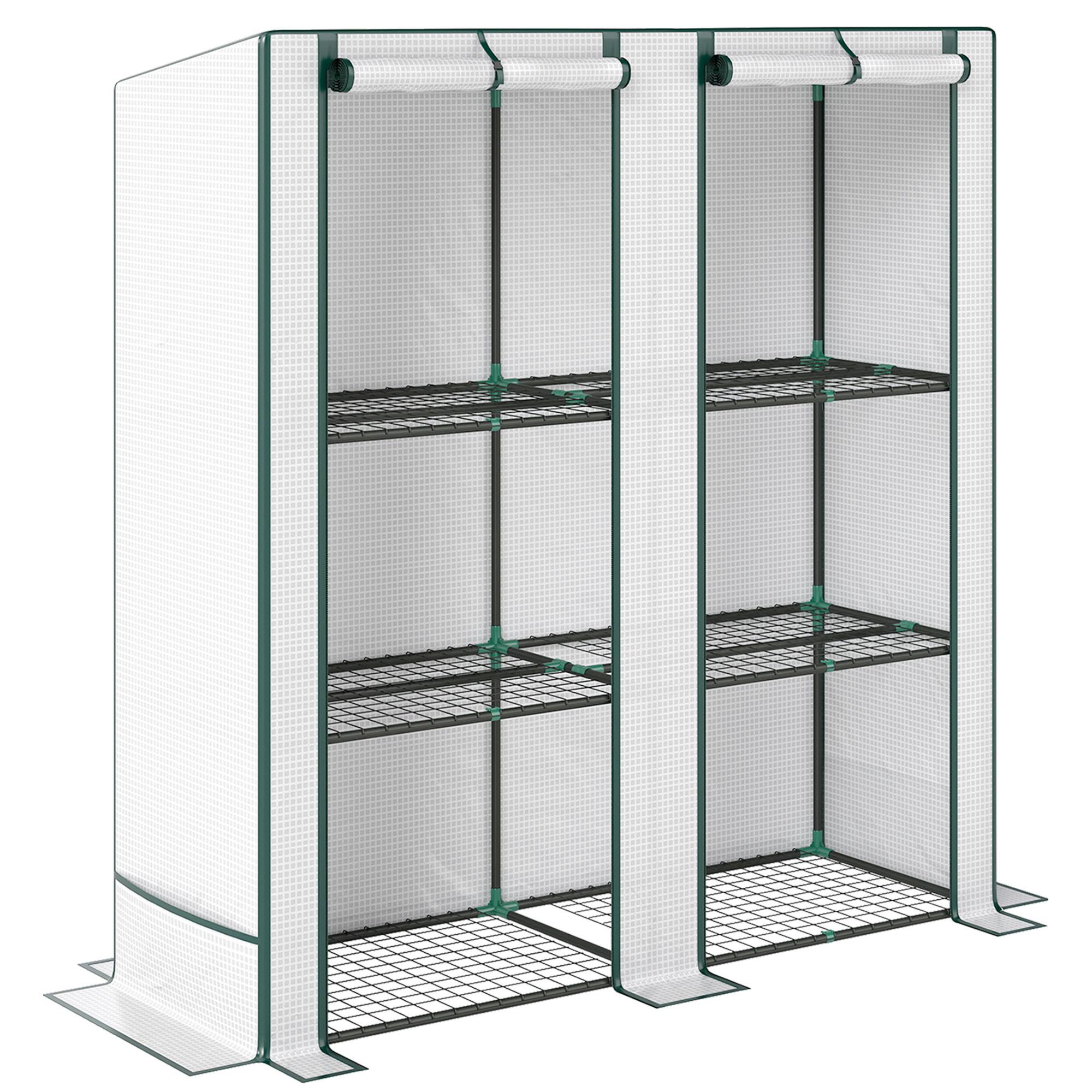 GEWÄCHSHAUS, 144L x 48B x 152H cm - Weiß, Metall (48/152/144cm) - Outsunny