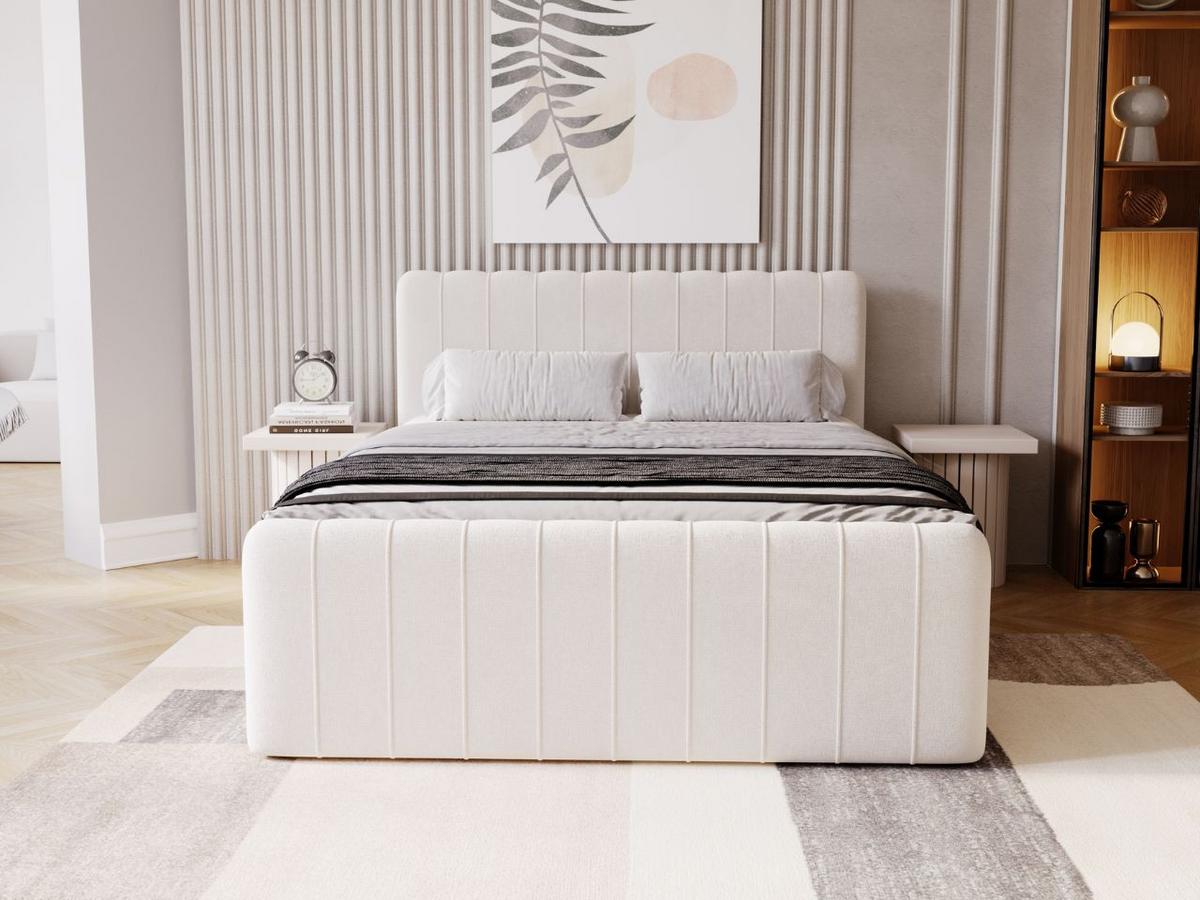 BOXBETT Osteno 180x200 Cremige - Creme, Holz/Textil (180/200cm) - Graingold