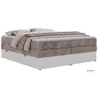 BOXSPRINGBETT TRAVIT ZERO KING 160/200 - Hellbraun Cord - Topper T25 - H3 - Hellbraun/Schwarz, Kunststoff/Textil (160/200cm) - MKS