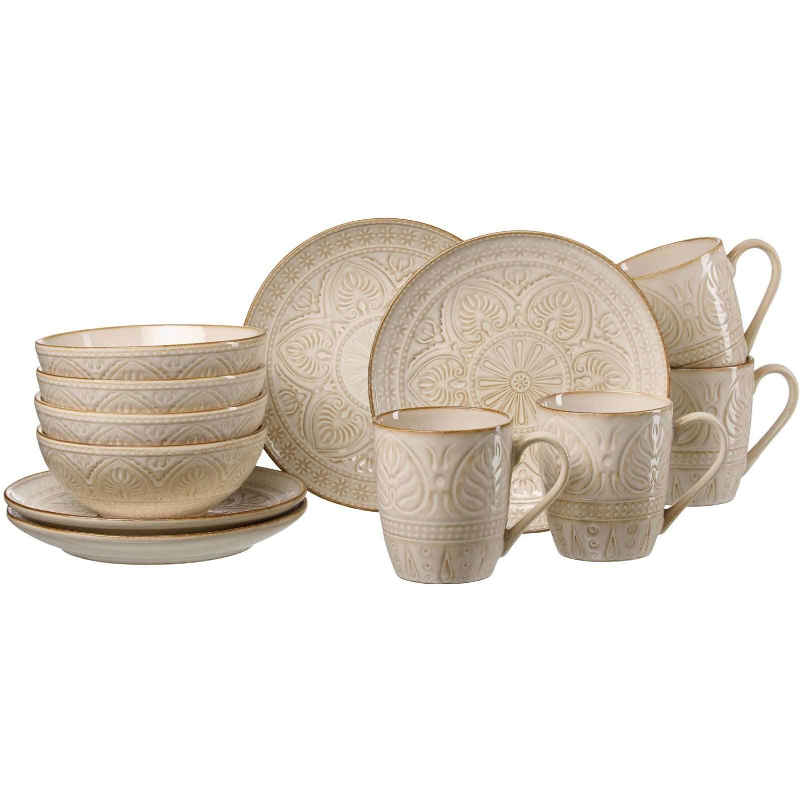 FRÜHSTÜCKS-SET Omara beige 12-tlg. - Beige, Keramik (18/23/34cm) - Ritzenhoff Breker