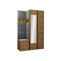 GARDEROBEN-SET Orion XXVI - Eiche Artisan/Grau, Holzwerkstoff/Kunststoff (116/186/46cm) - MIRJAN24