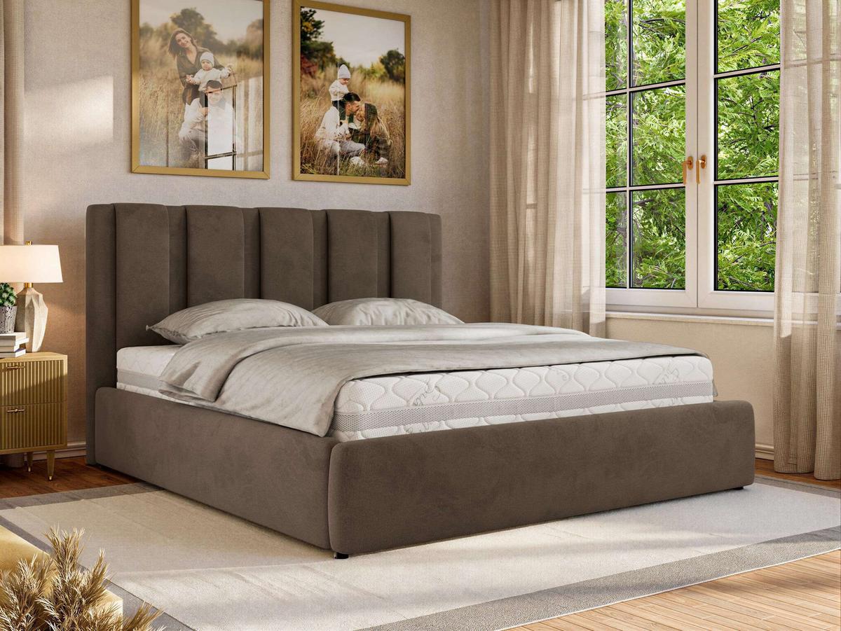 POLSTERBETT SAVINO CLASSIC 140/200 - Braun Velvet - ohne Matratze - Braun, Textil (140/200cm) - MKS