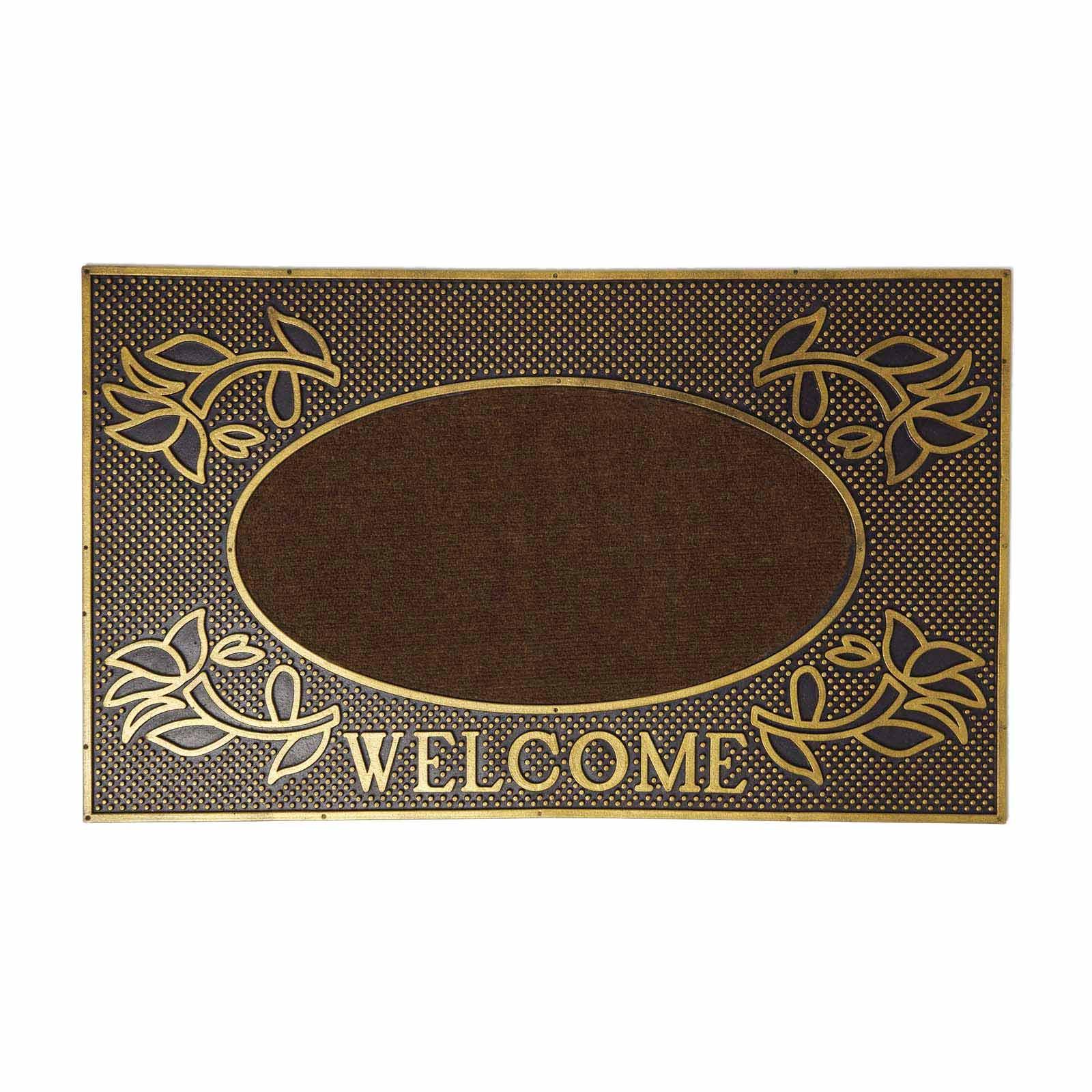 FUSSMATTE Welcome gold-braun 45/75 cm - Braun, Naturmaterialien (45/75cm) - Homescapes