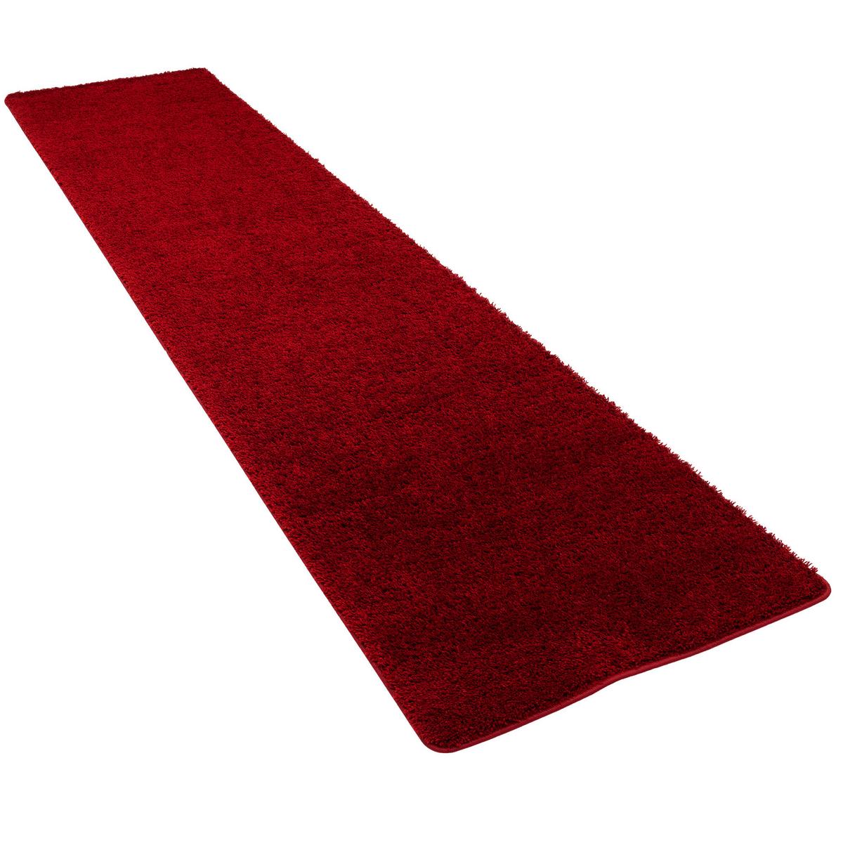 HOCHFLOR SHAGGY LÄUFER TEPPICH PALACE - Weinrot, Textil (80/160cm) - Snapstyle