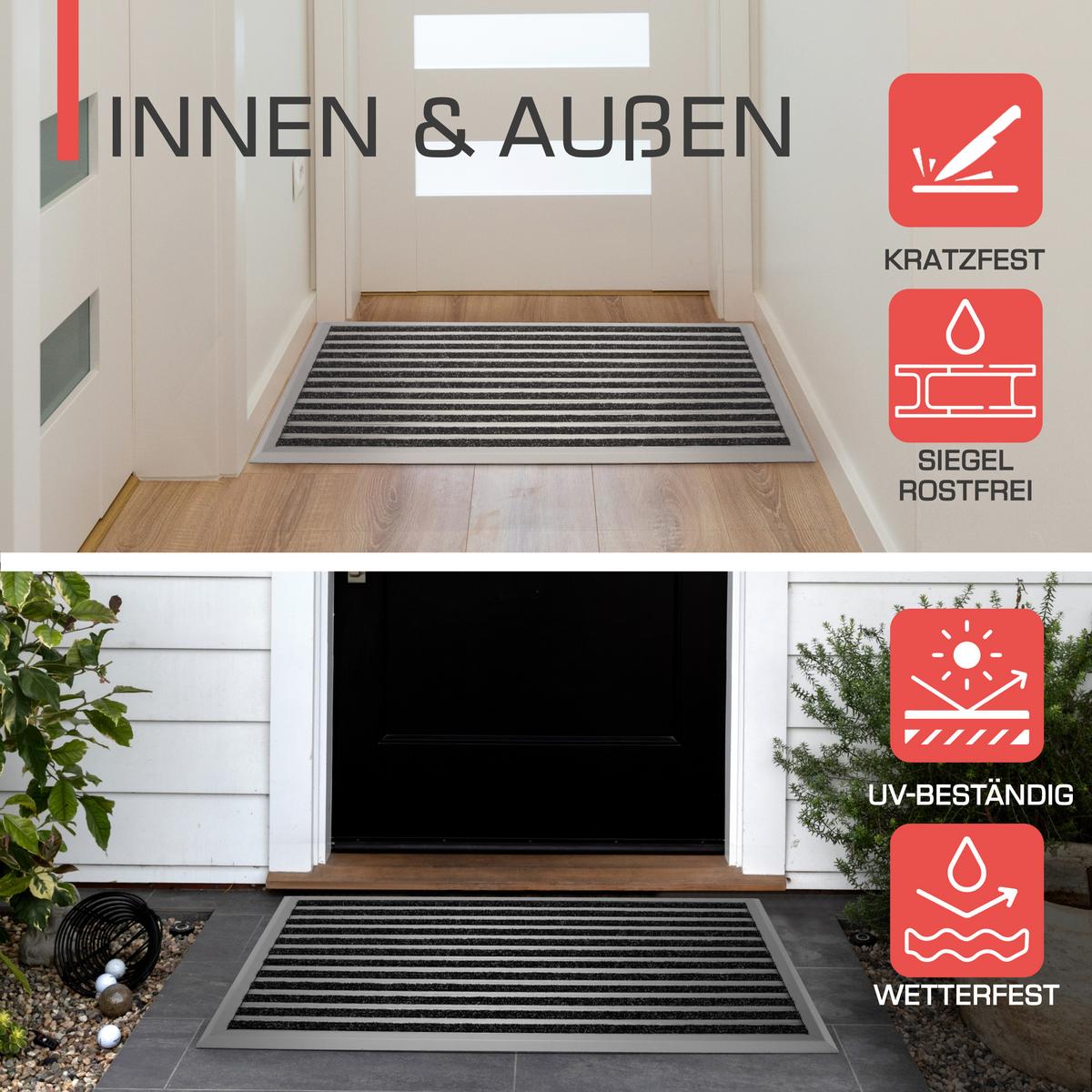 ALU-FUSSMATTE AluGant DL - Silberfarben, Metall (100/70cm) - BoMoe