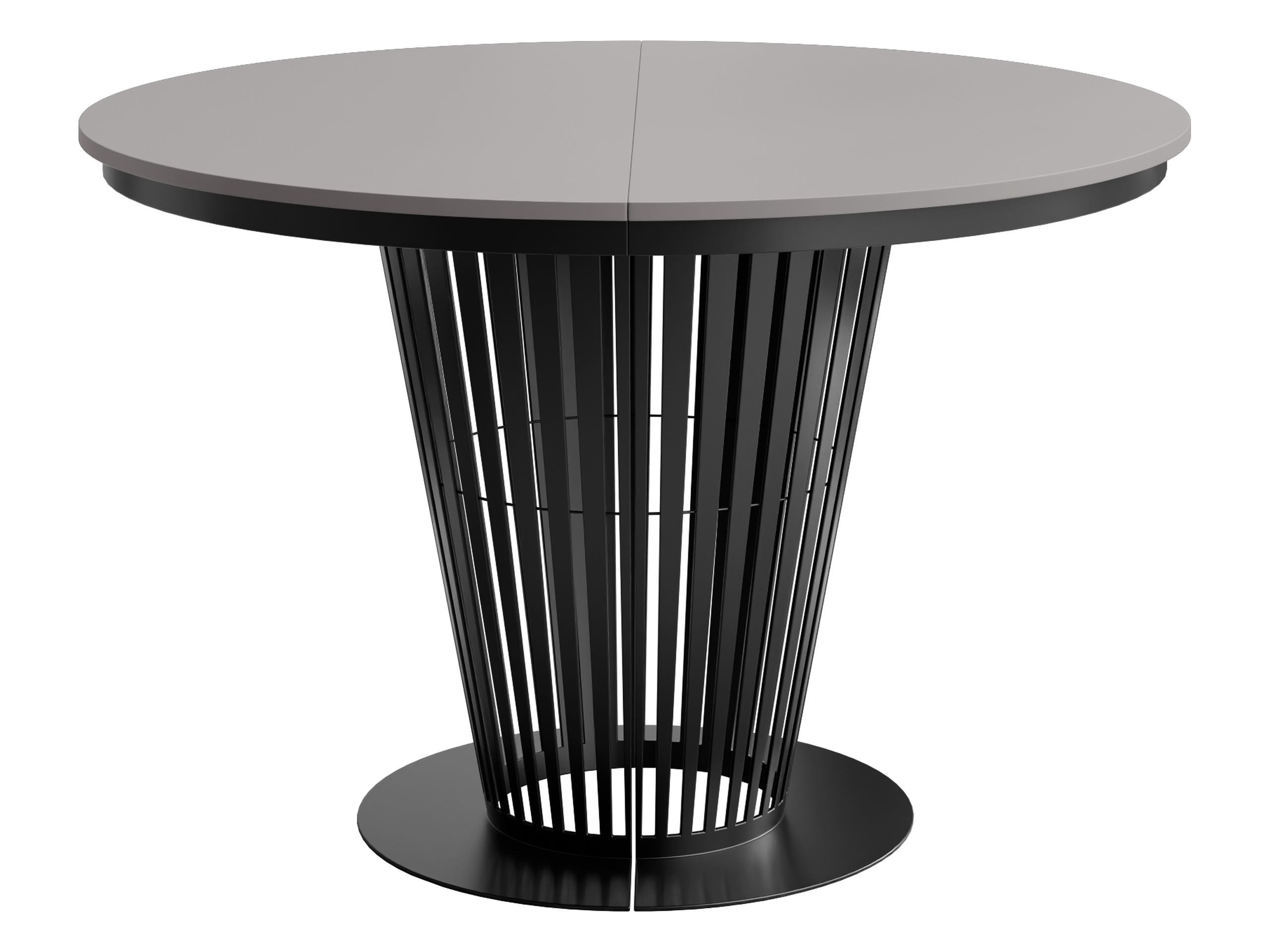 ESSTISCH Elantra 120 - Hellgrau/Schwarz, Holzwerkstoff/Metall (120/120/76cm) - MIRJAN24