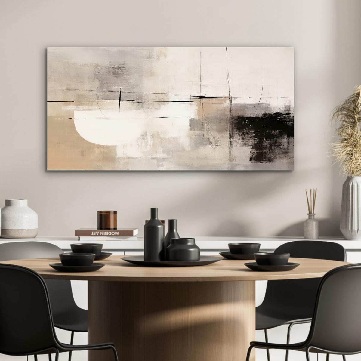 METALLBILD Abstrakt - Kunst - Grau 80x40 cm - Hellgrau, Metall (80/40cm) - MuchoWow