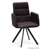 ARMLEHNSTUHL (2er-Set) Deane 52x92x60 Schwarz/Espresso - Dunkelbraun/Schwarz, Kunststoff (60/92/52cm) - 58aufmkessel